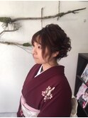 ショートボブさんの卒園式ルーズシニヨン