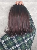 モーヴピンク_シークレットハイライト_切りっぱなしボブ_外ハネ_