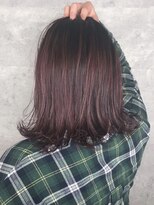 アンダーバーホワイト 天王寺阿倍野店(_WHITE)&nbsp;モーヴピンク_シークレットハイライト_切りっぱなしボブ_外ハネ_