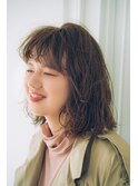 フレンチボブ×ベージュカラー/ミディアムボブ/大人ガーリー