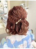 ボブヘアのハーフアップスタイル♪