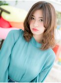 【macaron】なみなみウェーブロブヘア☆ミディアムベージュb