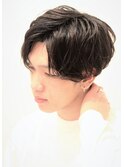 大人爽やかナチュラルセンターパート韓国風シースルー刈り上げ