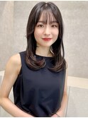 ショコラアッシュヘルシースタイルふんわりカールくびれヘア小顔