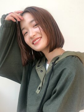 ユアーズヘア 神楽坂店(youres hair) 艶ミディアムボブレイヤーボブオリーブベージュダークアッシュ