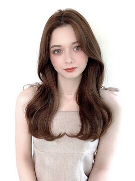 マティエ 銀座(Matie) ロングレイヤーグレージュブリーチなしカラー透明感韓国ウェーブ