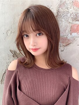 アフロート エル 錦糸町(AFLOAT L) 【20代30代】小顔レイヤーミディアム/黒髪/暗髪/ココアベージュ
