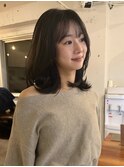 レイヤーカット/グレージュカラー