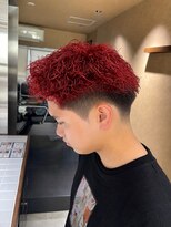 ウォルト(walt) 栄 メンズ レッドカラー テーパーフェード