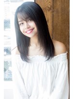 アフロート ギンザ(AFLOAT GINZA)&nbsp;AFLOAT明日香の 黒髪 とろみ ストレート シースルーバング