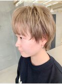 ミニウルフ、ブロンド、ベージュ、ミルクティベージュ