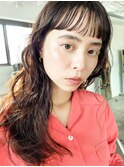 ウェーブロング_アースカラーくびれヘアツートンカラー_38815
