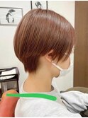 大人可愛い/黒髪前下がりショートボブ丸みショート/抜け感ヘア