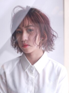 リッシュ(Hair&Eyelash Riche) ピンク系カラーで愛されセミディ♪切りっぱなし/レイヤーカット