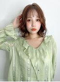 モカブラウン×外ハネゆるふわボブ☆