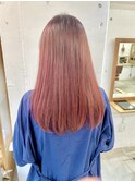 ピンクカラー/ロングスタイル/レイヤースタイル/ハイトーン