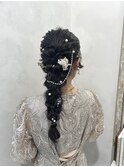 編み下ろし/ヘアアレンジ/結婚式アレンジ