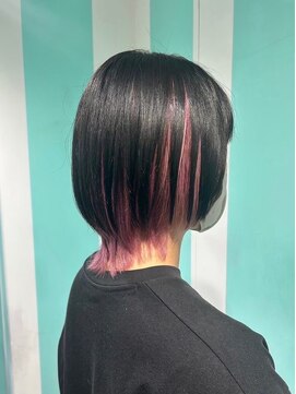マティーナ ヘアー 池袋(Matina hair) 【インナーカラー×ブラック×ペールピンク】20代30代40代50代