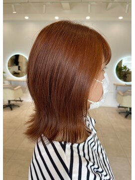 チェルシーヘアーデザイン(Chelsea hair design) くびれヘア|オレンジ|艶カラー|暖色カラー