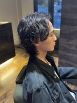 エクファフォーメン(EX-FA FOR MEN)&nbsp;波巻きウルフ　/アッシュブラック/カルマパーマ/ベリーショート