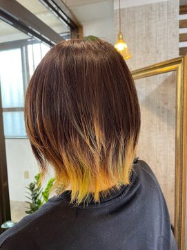 ココル(cocolu) エンドカラーグラデーションカラーインナーカラーイエロー