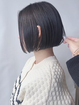 モリオフロムロンドン 原宿本店(morio from London) 【morio原宿】切りっぱなしボブ 暗めカラー タッセルボブ