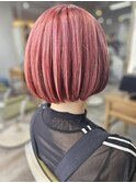 洗練ピンクグラデーションボブ