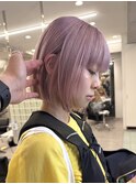 ハッシュボブレイヤーホワイトピンクミルクティーベージュ原宿