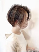 透け感が◎レイヤーボブ×ハイライト