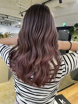 メリー オオサカ(Merly Osaka) 大人オシャレ！ダークカラーなバレイヤージュ_pink purple_