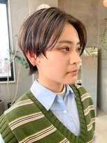 テトヘアー(teto hair) ウルフカット、ハンサムショート、ハイライト、グレージュ