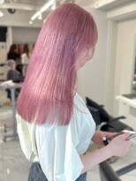 ランテルディ 渋谷(LANTERDIT)&nbsp;ピンクカラー　透け感　ペールカラー　ストレート　顔周りカット