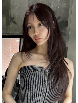 サイン 表参道(SIGN) 韓国ヘアーハッシュカットレイヤーカットグレージュブリーチ無し