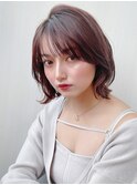 30代前下がりレイヤーボブで絶壁解消小頭効果のひし形シルエット