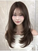 韓国前髪　くびれヘア　夏のヘアアレンジ