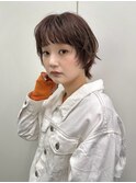 ショートウルフ暖色カラー小顔