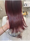 切りっぱなしミディアム×バーガンディカラー＊森本ひろか＊