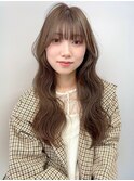 オリーブベージュ レイヤーカット 顔周りカット