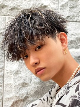 men's salon L-MARK 四条烏丸【12月 NEW OPEN（予定）】  メッシュハイライトスパイラルパーマツイストパーマツーブロック