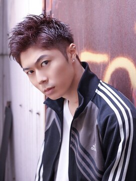 コンフィデンス メンズヘアー(confidence MEN'S HAIR) アップバングツーブロック × バイオレットカラー