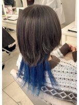 ベルバイグレイス(BELLE by grace)&nbsp;ロングウルフ　マッドブラック×コバルトブルー