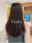 ダークグレージュダークブラウンセミロングレイヤーID-3