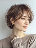 似合わせショートボブ白髪ぼかし脱白髪染め30代40代50代60代♪