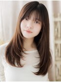 メテオストレート前下がりワンホンレイヤーロング20代30代A21