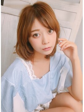 ヘアーデザイン リマ(Hair Design Lima) 『Lima』ベージュカラー斜めバングボブ