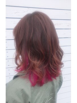 セブンルックス モカ 宇都宮鶴田店(7LOOKS mocha) おしゃれインナーカラー☆艶感ピンクブラウン