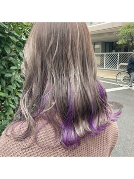 ネオヘアー 曳舟店(NEO Hair) シルバーベージュ×インナーパープル