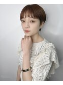 大人可愛い20代30代40代黒髪前下がりショートボブ丸みショート◎
