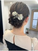 結婚式パーティーヘアセット＊編み込みアップスタイル