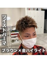 ルースト 西院店(ROOST)&nbsp;ツイストパーマ/ハイライトカラー/ブラウンカラー/ツーブロック